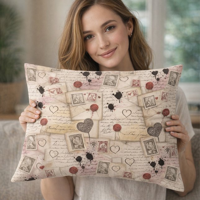 Vintage Romantic Love Letters & Wax Seals Accent Kussen (Creator heeft geüpload)