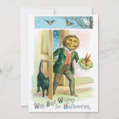 Vintage Romantic Pumpkin Head Halloween Kaart (Voorkant)