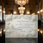 Vintage Romantic Sage Cream Hydrangea RSVP Kaartje