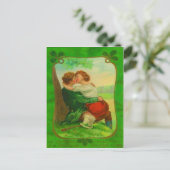 Vintage Romantisch Iers Koppel St. Patrick's Day Briefkaart (Staand voorkant)