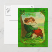 Vintage Romantisch Iers Koppel St. Patrick's Day Briefkaart (Voorkant / Achterkant)