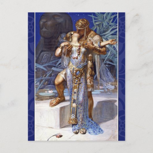 vintage romantisch koppel anthony cleopatra klassi briefkaart (Voorkant)