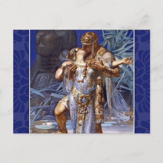 vintage romantisch koppel anthony cleopatra klassi briefkaart (Voorkant)