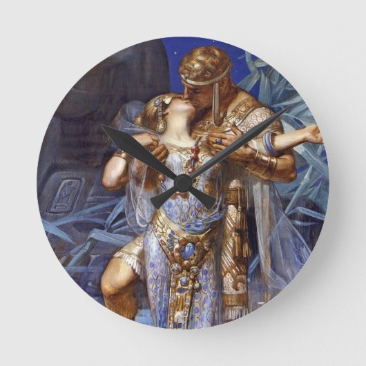 vintage romantisch koppel anthony cleopatra klassi ronde klok (Voorkant)