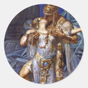 vintage romantisch koppel anthony cleopatra klassi ronde sticker