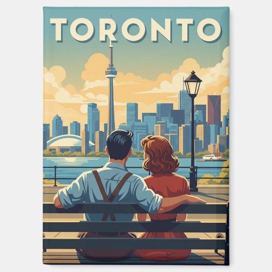 Vintage Romantisch Toronto Canada Reizen Magneet (Voorkant)