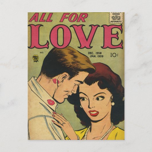 Vintage romantische ansichtkaart briefkaart (Voorkant)