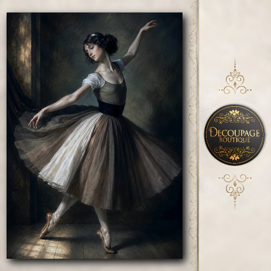 Vintage Romantische Balletdanseres Tissuepapier