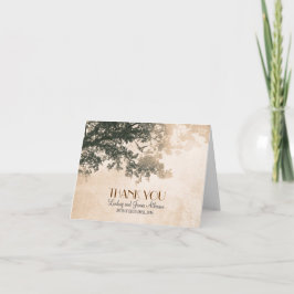 Vintage romantische bedankkaart met oude boom