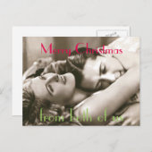 Vintage Romantische Kerstmis van allebei van ons Feestdagenkaart (Voorkant / Achterkant)