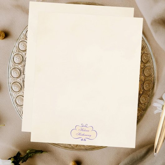 Vintage Romantische Naam Schild Briefpapier Briefhoofd