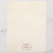 Vintage Romantische Naam Schild Briefpapier Briefhoofd (Voorkant)