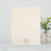 Vintage Romantische Naam Schild Briefpapier Briefhoofd (Staand voorkant)
