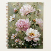 Vintage Romantische Pastelkleurige Wilde Bloem Gep Planner (Voorkant)
