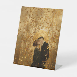 Vintage Romantische Portret Reclamebord Met Voetstuk