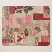 Vintage Romantische Roos Collage (1) Sherpa Deken (Voorkant (horizontaal))