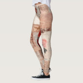 Vintage Romantische Roos Collage (2) Leggings (Links)