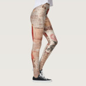 Vintage Romantische Roos Collage (2) Leggings (Rechts)
