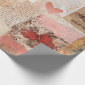 Vintage Romantische Roos Collage (3) Cadeaupapier (Hoek)
