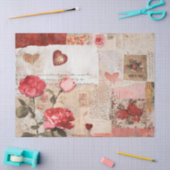 Vintage Romantische Roos Collage (3) Tissuepapier (Craft)