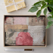 Vintage Romantische Roos Collage (3) Tissuepapier (Geschenk)