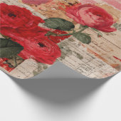 Vintage Romantische Roos Collage (6) Cadeaupapier (Hoek)