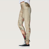 Vintage Romantische Rozen Collage (4) Leggings (Links)