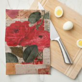Vintage Romantische Rozen Collage (6) Theedoek (Quarter Fold)