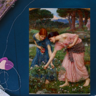 Vintage Romantische Tuin Vrouwen Pre-Rafaëlitisch Bedankkaart