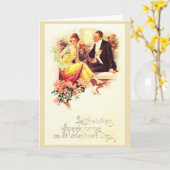 Vintage Romantische Valentijnsdag Wenskaart Kaart (Gele Bloem)
