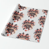 vintage romantische valentijnswrap cadeaupapier (Uitgerold)