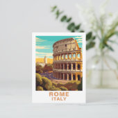 Vintage Rome Colosseum Italy Travel Briefkaart (Staand voorkant)