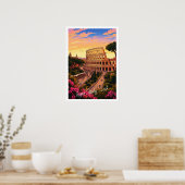 Vintage Rome Colosseum Italy Travel Poster (Keuken)