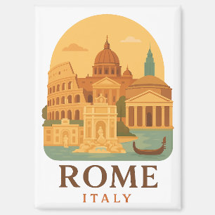 Vintage Rome Colosseum & Pantheon Magneet – Retro
