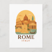 Vintage Rome Colosseum & Pantheon Postcard Briefkaart (Voorkant)