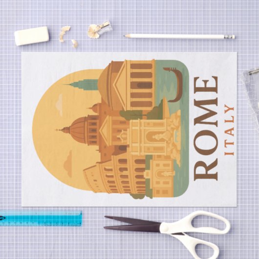 Vintage Rome Colosseum & Pantheon Tissuepapier (Craft)