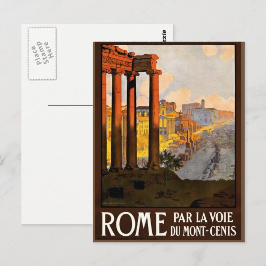 Vintage Rome, Italië afbeelding briefkaart (Voorkant / Achterkant)