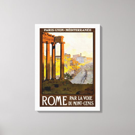 Vintage Rome Italië of Roma Itallia Canvas Afdruk (Voorkant)