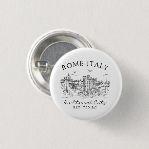 Vintage Rome Italië Ronde Button 3,2 Cm