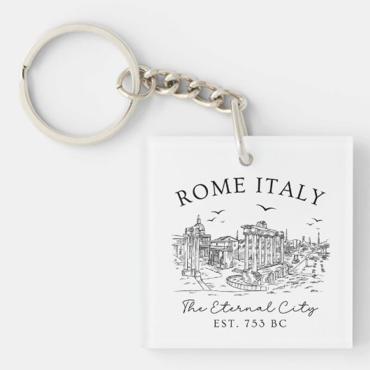 Vintage Rome Italië Sleutelhanger (voorkant)