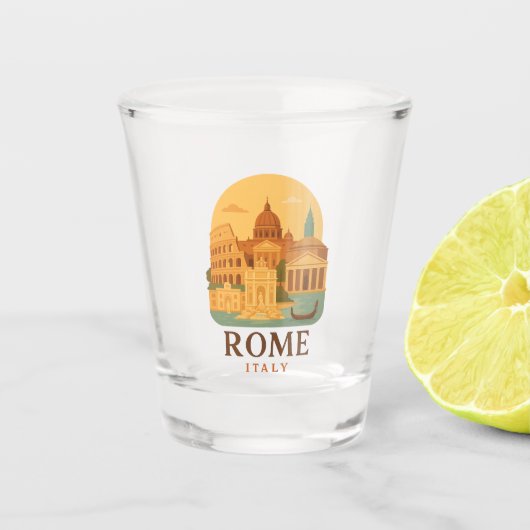 Vintage Rome Italy Shot Glass – Retro Colosseum  Glas (Voorkant)