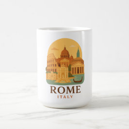 Vintage Rome Italy Travel Colosseum & Pantheon Koffiemok