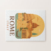Vintage Rome Puzzle – Colosseum & Pantheon Retro  Legpuzzel (Horizontaal)