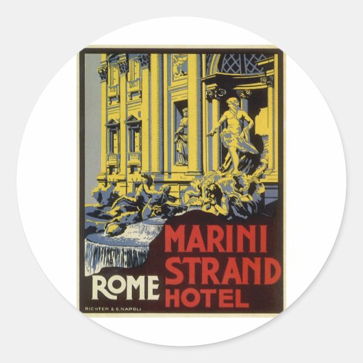 Vintage Rome Ronde Sticker (Voorkant)