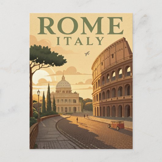 Vintage Rome Travel Briefkaart (Voorkant)