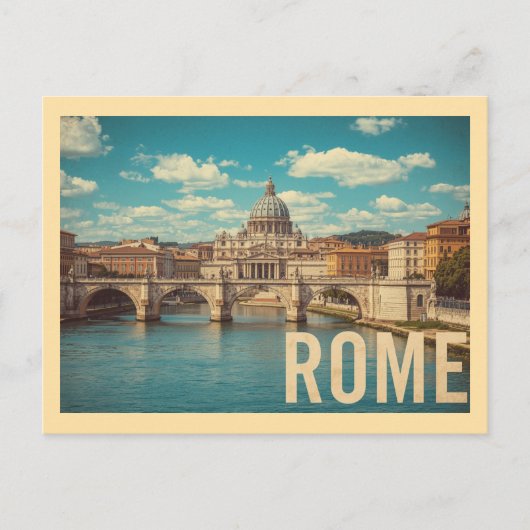 Vintage Rome Travel Briefkaart (Voorkant)