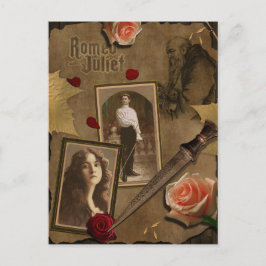 Vintage Romeo en Juliet Scrapbook Briefkaart