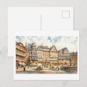 Vintage Römerberg in Frankfurt, Germany Briefkaart (Voorkant / Achterkant)