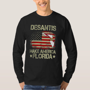 Vintage Ron DeSantis 2024 Maak Amerika Florida Ame T-shirt
