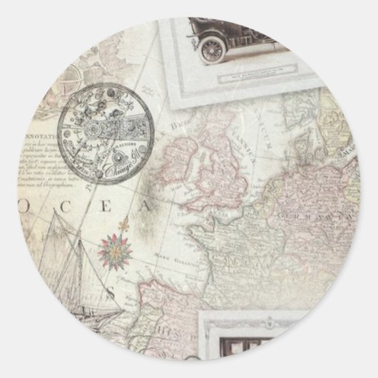 Vintage Ronde Sticker (Voorkant)